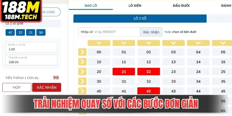Trải nghiệm quay số với các bước đơn giản